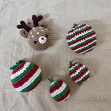 Handmade Crochet Christmas Ornaments - Very Merry Baubles (Pack of 5)